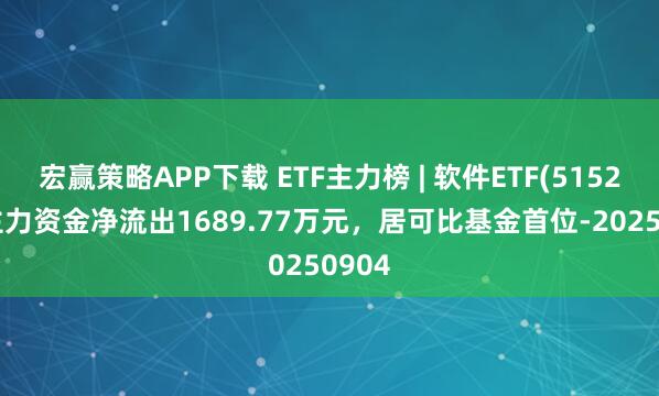 宏赢策略APP下载 ETF主力榜 | 软件ETF(515230)主力资金净流出1689.77万元，居可比基金首位-20250904